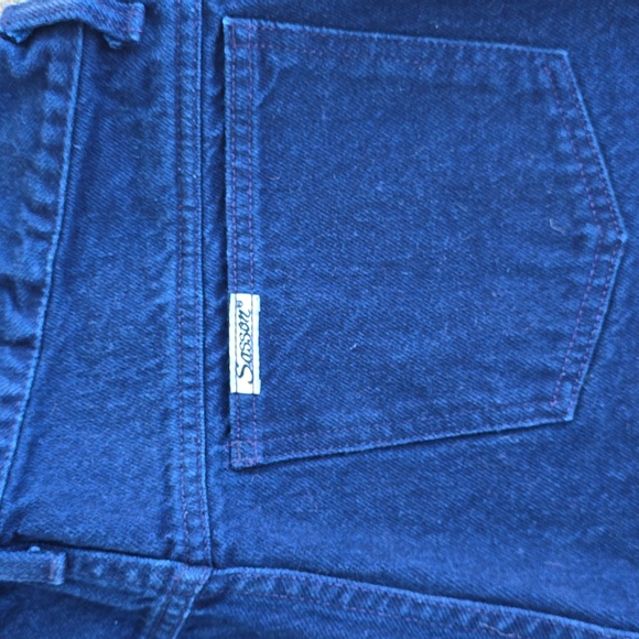 Vintage Sasson High Waisted Rise Pleated Dark Denim Navy Jean Shorts Size 32 - Picture 5 of 10